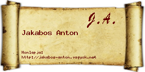 Jakabos Anton névjegykártya