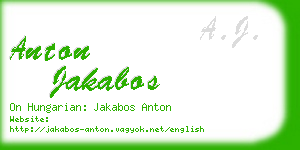 anton jakabos business card